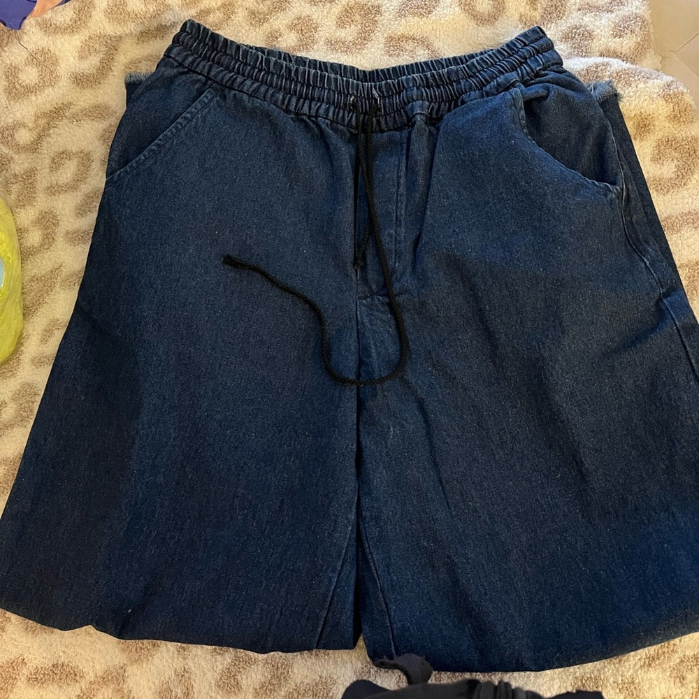 Moussy wide leg drawstring jeans